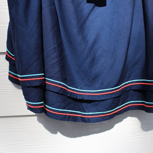 NWT Crown & Ivy Harbor Navy Rayon Sleeveless Ruffle Top XL - Picture 6 of 9